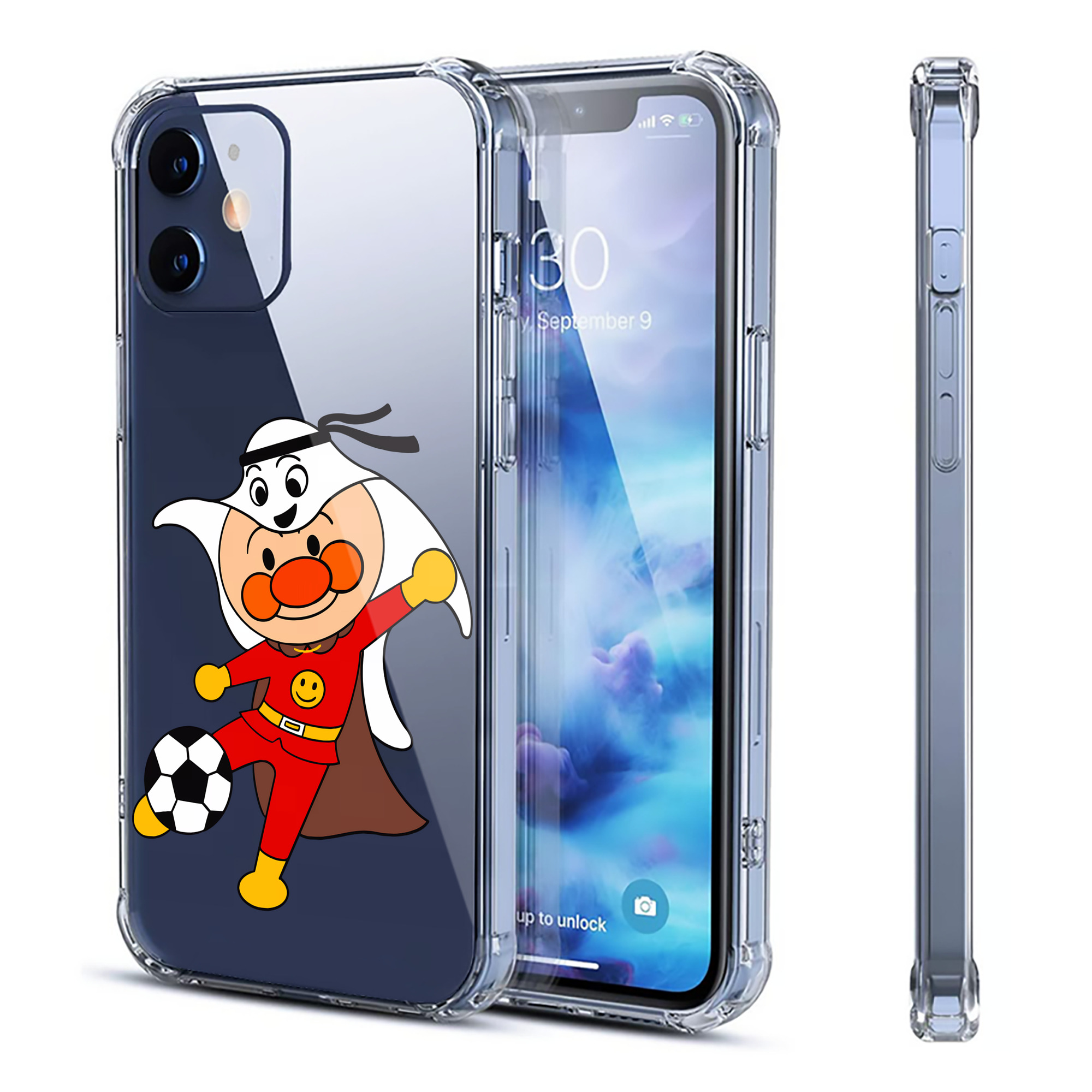（画像用） アンパンマン Anpanman 【iPhone 12シリーズ対応】透明スマホケース（クリアソフトケース）